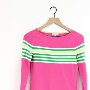 *lily pulitzer* pink & green stripe crew sweater